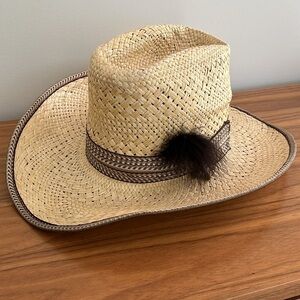 RESISTOL Vintage Straw Stagecoach Cowgirl Hat Silver Bullet Style Western Unisex